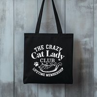 Load image into Gallery viewer, The Crazy Cat Lady Club Cotton Tote Bag
