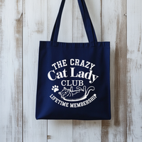 Load image into Gallery viewer, The Crazy Cat Lady Club Cotton Tote Bag
