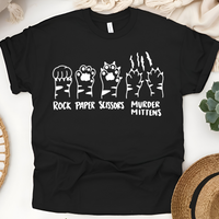 Load image into Gallery viewer, Rock, Paper, Scissors, Murder Mittens Unisex Shirt
