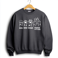Load image into Gallery viewer, Rock, Paper, Scissors, Murder Mittens Unisex Cat Sweatshirt
