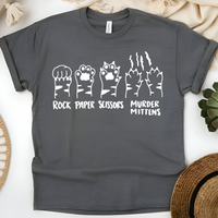 Load image into Gallery viewer, Rock, Paper, Scissors, Murder Mittens Unisex Shirt
