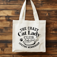 Load image into Gallery viewer, The Crazy Cat Lady Club Natural Cotton Tote
