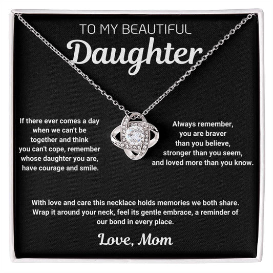Gift For Daughter - With love and care this necklace holds memories we both share